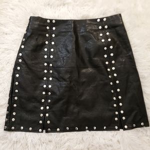 "Missguided" Black Fake Leather Min Skirt Size6